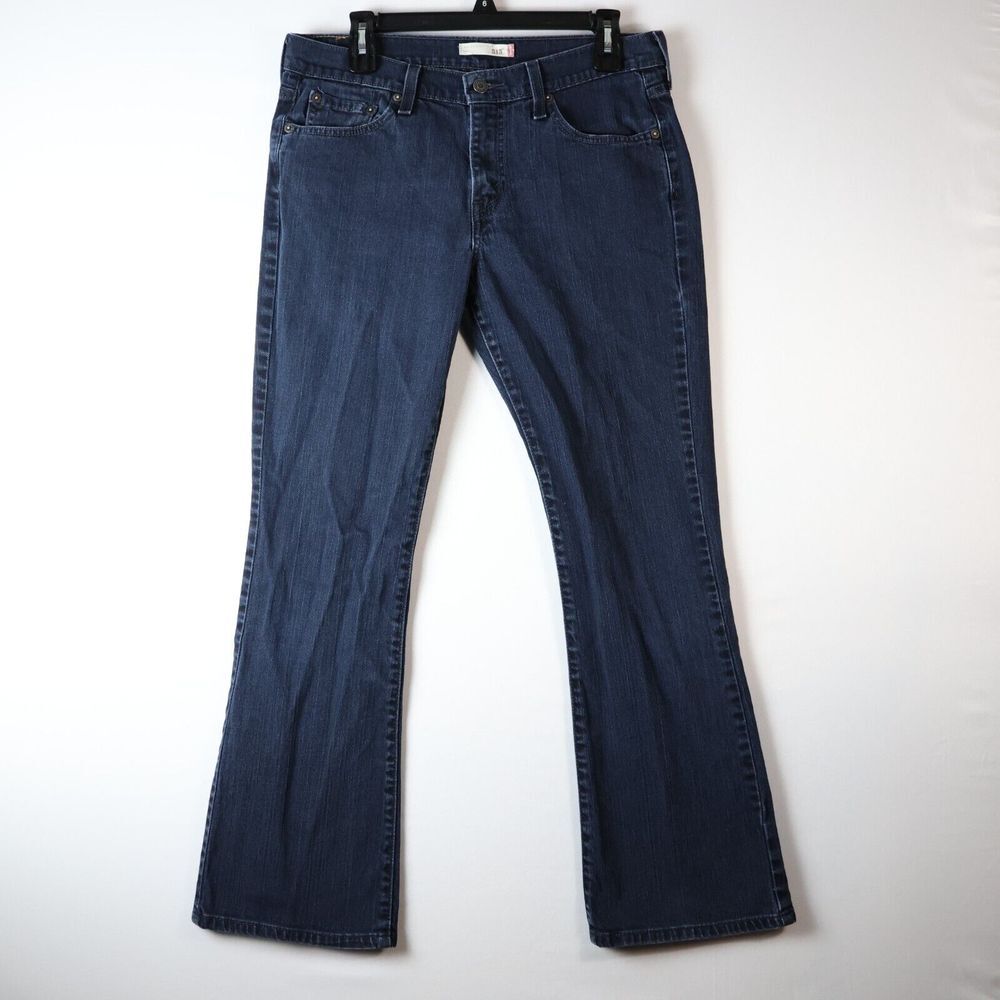 Levis 515 Boot Cut Jeans Womens 10M Dark Wash Mid Rise Solid‎ Print 33x30